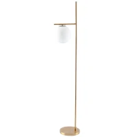 HOMCOM Lampadaire lampe à pied en métal avec abat-jour câble de 180 cm avec interrupteur à pied 30 x 25 x 159 cm or blanc(m-10)