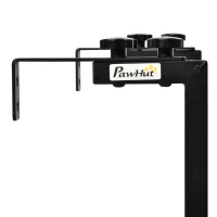 PawHut Hamaca Gatos para Radiador con Gancho Ajustable Cama Colgante de Tela Extraíble Marco de Acero para Protector de Chimenea 42,5x54x34 cm Negro y Beige(m-9)