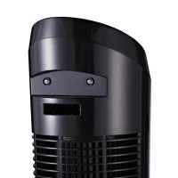 HOMCOM Standventilator 45 W Turmventilator Ventilator leise 3 Belüftungsstufen, 70° Oszillation, ABS, Schwarz, Ø27 x H75 cm(m-8)