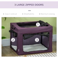 PawHut 69cm Pet Carrier, with Cushion, for Miniature and Small Dogs - Purple(m-8)