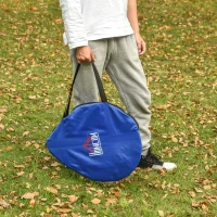 HOMCOM Cage de foot portable lot de 2 pcs but de football pliable cage de football pop up avec sac rangement et piquets bleu(m-4)