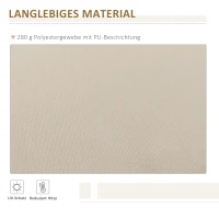 Outsunny Markise, Sonnenschutz, einfahrbar, mit Handkurbel, Metallrahmen, Polyester, Weiß+Beige, 3,95 x 2,45 m(m-4)