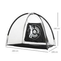 HOMCOM 2M Golf Hitting Practice Net Target Cloth For Backyard Garden Indoor & Outdoor Driving Range Chipping Net with Carry Bag for Sports Training(m-3)
