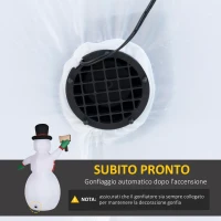 HOMCOM Pupazzo di Neve Gonfiabile Gigante 242cm con Luci a LED, Decorazione Natalizia per Esterno Impermeabile(m-6)