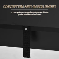 HOMCOM Table de bar table haute de cuisine mange-debout comptoir - dim. 112L x 57l x 106H cm - 3 étagères - noir(m-6)