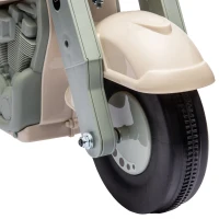 AIYAPLAY Foot To Floor Sliding Kids Ride On Car with Music, Bubble, for Toddler from 2 to 5 Years Old - Cream White(m-7)