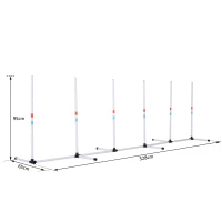 PawHut Agility sport pour chien lot de 6 slaloms professionnels d'agilité avec sac de transport plastique blanc(m-3)