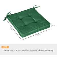 Outsunny Set of 4 42 x 42cm Outdoor Seat Cushions - Green(m-3)