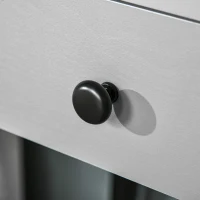 HOMCOM Set da Toeletta Tavolo per Trucco, Specchio e Sgabello con 3 Cassetti e Ripiani(m-9)