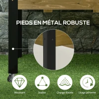 Outsunny Jardinière sur Pieds - Potager sur roulettes - Inserts d'irrigation, Feutre de Drainage Inclus - Bois Sapin Autoclave(m-5)