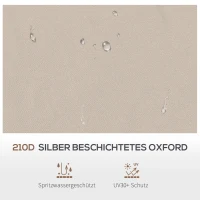 Outsunny Ersatzdach für Gartenzelt, Gartenzeltdach, wetterbeständig, 30+ UV, 325 x 325 cm, Beige(m-4)