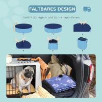 PawHut Hundepool Faltbar Planschbecken für Hunde bis 65 kg Ø120 x 30 cm Rutschfest Hundebadewanne Swimmingpool Schwimmbecken für Hunde und Katzen(m-5)