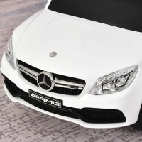 HOMCOM 2-in-1 Rutschauto, Schiebewagen, Mercedes Benz, versteckter Stauraum, für 12 bis 36 Monate, Weiß(m-9)