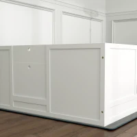 PawHut Whelping Box for Dogs with Whelping Pad, Adjustable Entrance, Non-slip Foot Pads, for Large Dogs, 124 x 120cm(m-9)