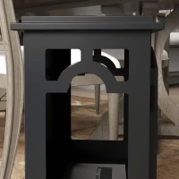 HOMCOM Semineu cu Bioetanol de Podea cu Arzator de 1.2L si Durata de 3 Ore, Biosemineu din Otel cu Acoperire de 25㎡, 45x28x54cm, Negru(m-8)