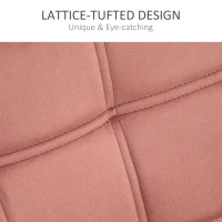 HOMCOM Poltroncina Stile Nordico in Legno ed Effetto Velluto Rosa per Soggiorno o Ufficio, 67x61.5x71 cm(m-5)