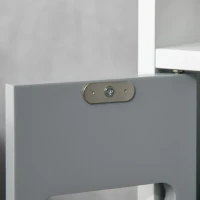 kleankin Columna Baño con 3 Puertas y 3 Estantes Mueble Auxiliar Alto de Estilo Moderno 15x17x120cm Blanco y Gris(m-8)