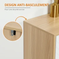 HOMCOM Buffet bas meuble de rangement 2 placards 4 portes motif chevrons étagères réglables 120 x 35 x 77,4 cm blanc(m-7)