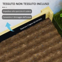 Outsunny Fioriera Rialzata da 118L con 2 Fori di Drenaggio e Pareti Trasparenti, in Legno di Abete, 110x50x80 cm(m-7)