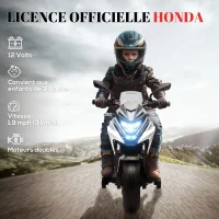 AIYAPLAY Moto électrique pour enfants moto porteur Honda pour enfants 3 à 6 ans avec musique, phares blanc(m-4)