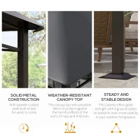 Outsunny 3x3(m) Outdoor Gazebo Garden Gazebo Pavilion Sunshade Canopy Tent with Steel Frame, Grey(m-5)