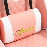 Vinsetto Gaming Chair, Computer Desk Chair with Lumbar Support, Faux Leather Racing Chair with Headrest and Swivel Wheels for Home Office, Pink(m-9)