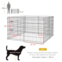 PawHut 8 Panel DIY Dog Pen with Door, for Dogs, Small Animals, Indoor/Outdoor Use, 76cm High(m-3)