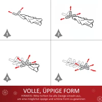 HOMCOM Mini-Weihnachtsbaum Weihnachtsdekoration Weihnachtsdeko, inkl. Weihnachtskugeln und LED-Lichter 60 cm, Mehrfarbig(m-6)