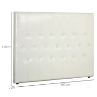 HOMCOM Testiera Letto Matrimoniale in PU, Imbottita e Trapuntata a Bottoni, 160x120cm(m-3)