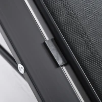 Outsunny Set 2 Lettini Prendisole e Tavolino con Ripiano, in Tessuto Traspirante e Metallo, 59x169x66 cm, Nero(m-7)