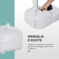 Outsunny Lavabo Portatile da Campeggio con 2 Ruote, Serbatoio Acqua 17L e Serbatoio Sapone 2.5L, 51x33.5x103cm(m-6)