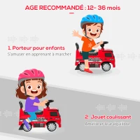 HOMCOM Voiture porteur Enfants licence Mercedes Benz 12-36 Mois Coffre klaxon phares Rouge(m-6)