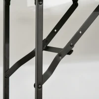 HOMCOM Küchenwagen Küchenrollwagen Servierwagen mit 1 klappbaren Tischplatte 2 Tabletts und 1 offenes Regal Rollen Verstellbare Fußpolster E1-Spanplatte Metall Rustikal-Braun 118 x 36,5 x 82 cm(m-4)