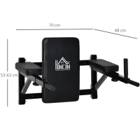 HOMCOM Wall Mounted Dip Station Knee Leg Raise Chin Up Pull Up Rack Home Gym Fitness Exercise Workout Bars New(m-3)