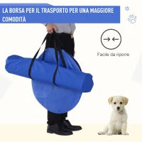 PawHut Set Agility Dog per Addestramento Cani con Tunnel, Slalom e Ostacolo, Sacca di Trasporto, Giallo e Blu(m-7)