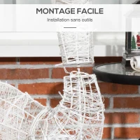 Outsunny Renne lumineux de Noël - décoration LED extérieure de Noël - 92 LED blanc chaud fils de coton blanc(m-6)