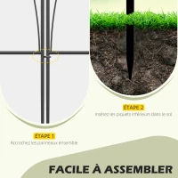 Outsunny Lot de 5 clôtures de jardin décoratives en métal noir - 305 x 62 cm noir(m-4)