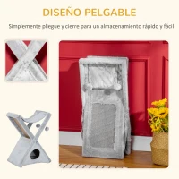 PawHut Árbol Rascador para Gatos 54,5x32x65 cm Plegable con Cueva Hamaca Alfombrilla Rascadora de Sisal Bolas Colgantes para Espacios Reducidos Juego y Descanso Gris(m-5)