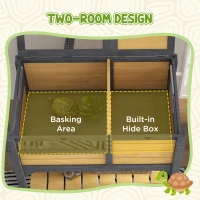 PawHut Wooden Tortoise House, with Shelter, Run, Shelf, Lamp Holder, Tray(m-4)