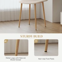 HOMCOM Modern Dining Chairs Set of 4, Kitchen Chairs with Backrest and Steel Legs for Dining Room, Living Room, Khaki(m-6)