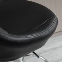 HOMCOM 2er-Set Barhocker Drehstühle mit Kunstleder-Bezug höheverstellbare Barstühle Tresenhocker Bistrohocker mit Rückenlehne Schwarz 46,5 x 48 x 84,5-106,5 cm(m-9)