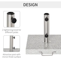 Outsunny 25kg Garden Umbrella Base Durable Parasol Holder Patio Furniture Outdoor Sunshade Marble Stand(m-7)