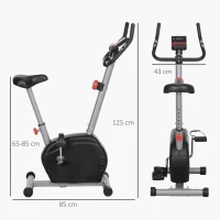 SPORTNOW Quiet Exercise Bike with 8-Level Magnetic Resistance and Heart Rate Sensor, for Home Gym, Grey and black(m-3)