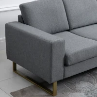 HOMCOM Sofá de Diseño Moderno de 3 plazas Acolchado y Tapizado Patas de Acero 200x82x78cm Carga 250kg(m-8)