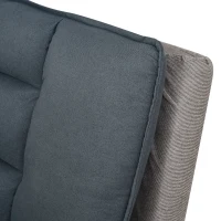 HOMCOM Schlafsofa, Klappsofa, 3-Sitzer Stoffsofa, Chaiselongue, Bettsofa, Sofa mit Schlaffunktion, Sofagarnitur, Verstellbarer Winkel, Grau+Beige, 185 x 97 x 84 cm(m-6)