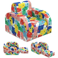 AIYAPLAY Foldable Toddler Chair Soft Snuggle Sponge Filled for Bedroom Playroom, Aged 18 Months to 3 Years - Multicoloured(m-1)