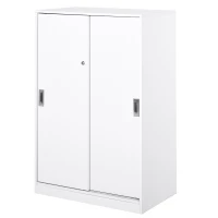 HOMCOM Aktenschrank mit verschließbarer Tür, inklusive 2 Schlüsseln, 80 cm x 40 cm x 120 cm, Weiß(m-10)