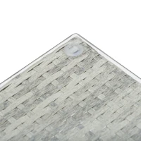 Outsunny Polyrattan-Lounge-Set für 4 Personen Couchtisch Beistelltisch Wetterbeständig Grau + Braun(m-8)