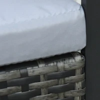 Outsunny Rattan Gartenmöbel Set für 2 Personen Polyrattan Gartenmöbel Set  Balkonmöbel Set mit Kissen Garten Grau(m-9)