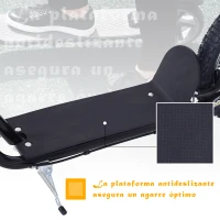HOMCOM Patinete Scooter 2 Ruedas 16 Pulgadas 4 PEGS Estribos Freno Caballete para Niños Mayores de 5 Años Carga 100 kg Color Negro(m-5)